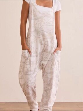 Relaxed white camo AS REVIVAL Printed Women’s Jumpsuit SZ small